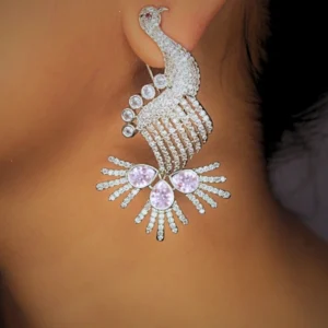 Rhodium-Plated Zircon Dangler Earrings