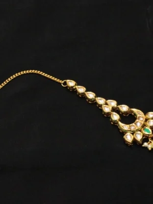 Elegant Kundan Maangtikka – Traditional Indian Bridal Hair Accessory Gold Plated Meenakari Kundan Maangtikka