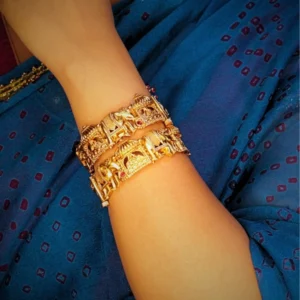 Gold-Plated Doli Barat Dulhan Screw Kada Bangles, Set of 2