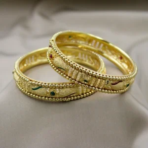 Gold Plated Slide Bangles, Set of 2