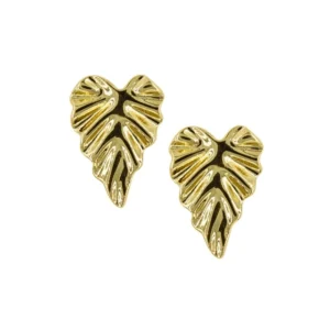 Gold-Plated Leaf Shape Anti Tarnish Stud Earrings