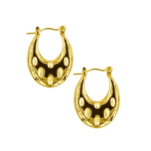 Gold-Plated U-Shaped Hoop Earrings