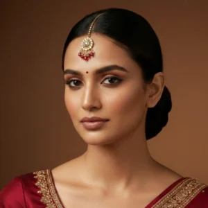 Meenakari Moissanite Kundan Maang Tikka