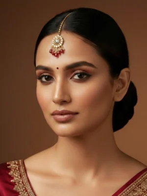 ankkshmi maangtikka Saanj Meenakari Moissanite Kundan Maang Tikka