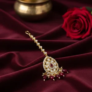 Moissanite Kundan Maang Tikka