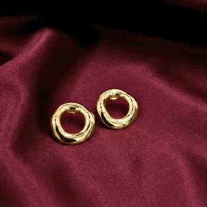 Abstract Circle Anti Tarnish Stud Earrings