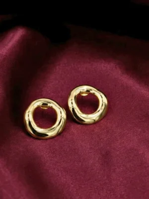 Abstract Circle Anti Tarnish Stud Earrings