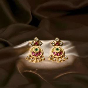 Antique Rajwadi Moissanite Polki Dangler Earrings