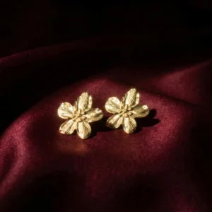 Flower Shaped Anti Tarnish Stud Earrings