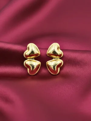 Heart Design Anti Tarnish Stud Earrings