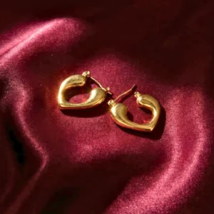 Heart Shaped Small Hoop Anti-Tarnish Earrings