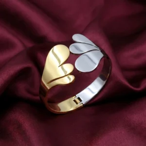 Two Tone Leaf Style Openable Kada