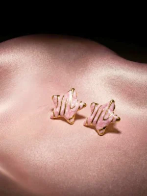 Pink Meenakari Star Shaped Stud Earrings