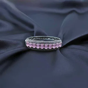 Pink Stone & American Diamond Openable Kada