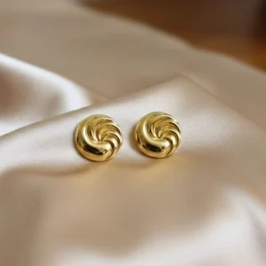 Round Design Statement Stud Earrings