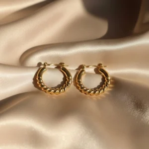 Statement Textured Small Hoop Earrings