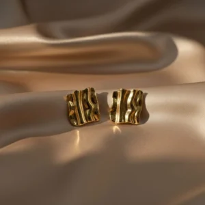 Wave Shaped Anti-Tarnish Stud Earrings