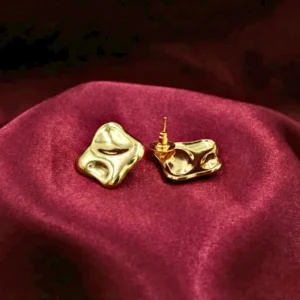 Wave Textured Anti-Tarnish Stud Earrings