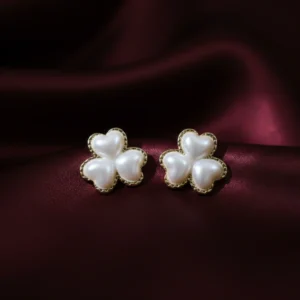 White Meenakari Flower Anti-Tarnish Stud Earrings