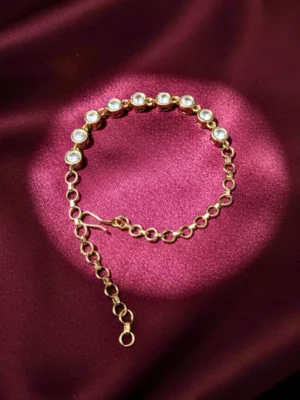 kundan bracelet Saanj Moissanite Kundan Linked Adjustable Bracelet