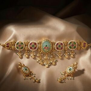 Rajwadi Stone Dangling Choker Set