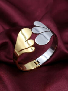Two Tone Leaf Style Openable Kada