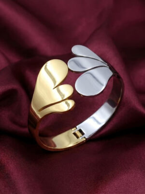 Two Tone Leaf Style Openable Kada