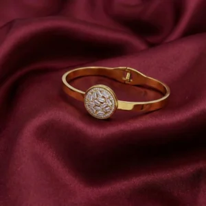 AD & Stone Studded Centered Openable Kada