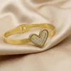 AD Crystal Studded Heart Design Openable Kada for Women – Elegant Gold Finish Wristwear by ANKKSHMI
