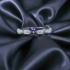 AD Studded Purple Stone Floral Design Openable Kada