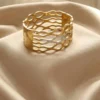 AD Studded Wavy Design Openable Kada for Women – Gold Plated Stainless Steel Wristwear by ANKKSHMI