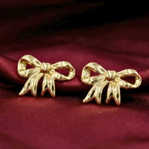 Bow Design Statement Anti Tarnish Stud Earrings
