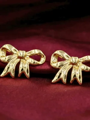 Bow Design Statement Anti Tarnish Stud Earrings