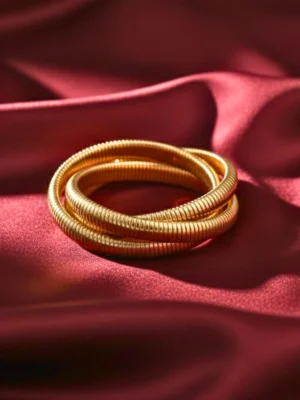 Coiled bracelet Minimal Coiled Design Layered Bracelet