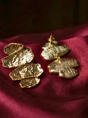 Double Sided Textured Anti-Tarnish Dangler Earrings Double Sided Textured Anti-Tarnish Dangler Earrings