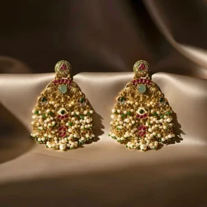 Elegant Kundan Kashmiri Pearl Danglers