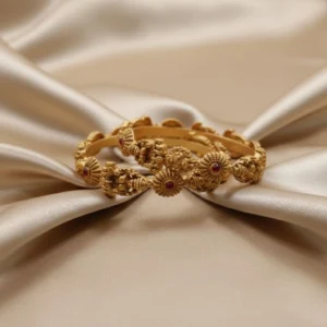 Gerua Polish Temple Slide Bangles, Set of 2