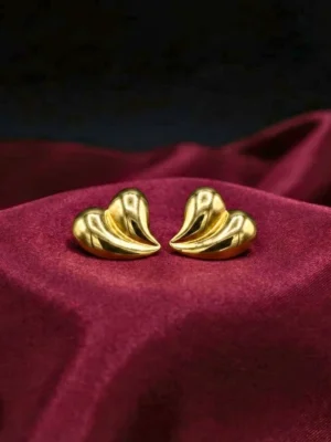 Elegant Curved Heart Stud Earrings