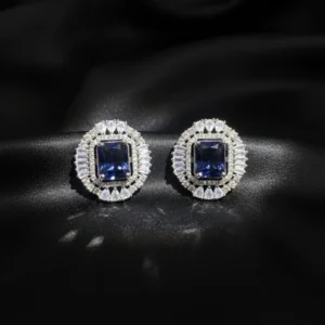 Purple Stone AD Stud Earrings