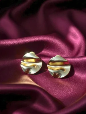 Wave Textured Anti-Tarnish Stud Earrings