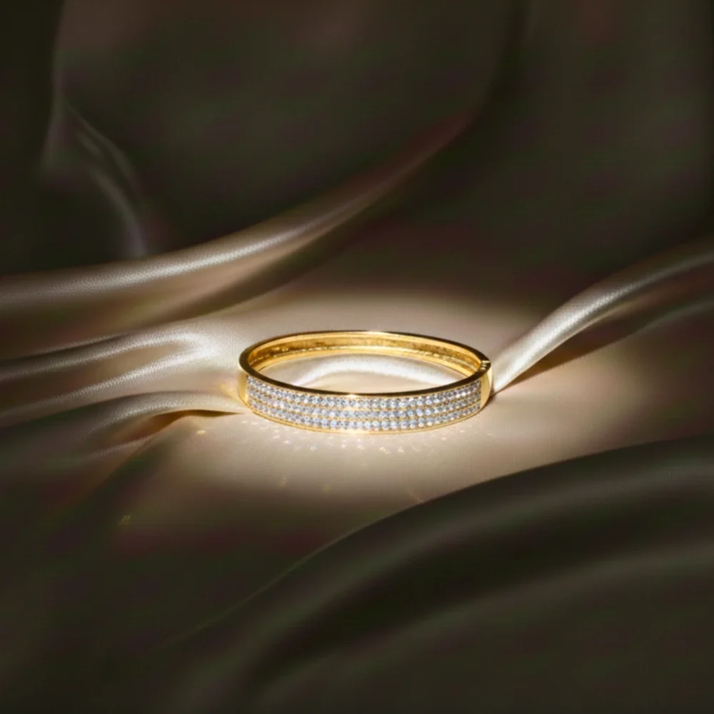 Crystal Studded Sleek Openable Kada for Women – Elegant and Stylish Wristwear by ANKKSHMI