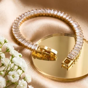 18K Gold Plated AD Tennis Bracelet