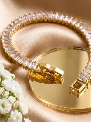 18K Gold Plated AD Tennis Bracelet