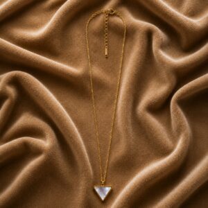 18K Gold Plated MOP Triangle Pendant Necklace